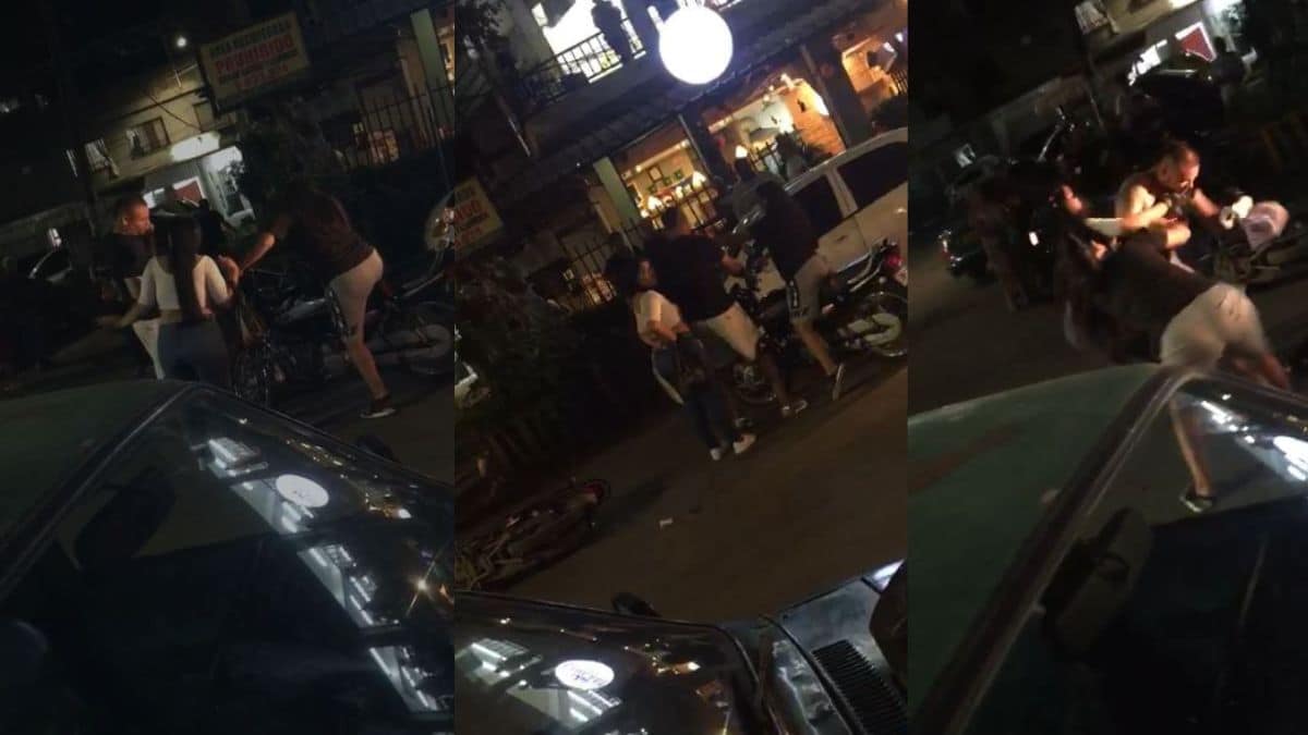 ¡A puños! Dos mujeres y un hombre protagonizan pelea en plena vía pública