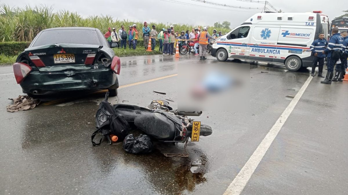 Fuerte accidente dejó un ciclista muerto y otro herido en la vía Buga – Tuluá