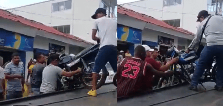 Video: Motociclistas bajaron sus motos de grúa, autoridades no lo evitaron