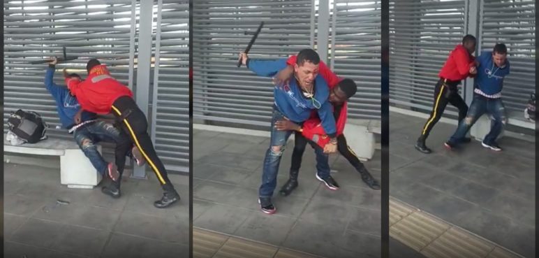 Video: Un vigilante y un usuario se enfrentaron a golpes en estación del MÍO