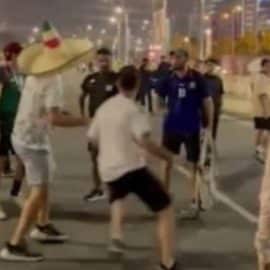 Batalla campal: Hinchas de Argentina y México se enfrentaron a golpes en Qatar