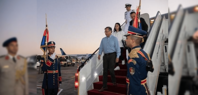 Presidente Petro aterrizó en Egipto para hablar sobre cambio climático