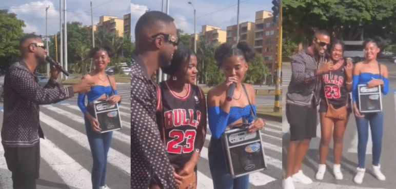 Video: Anddy Caicedo cantó con jóvenes en un semáforo de Cali
