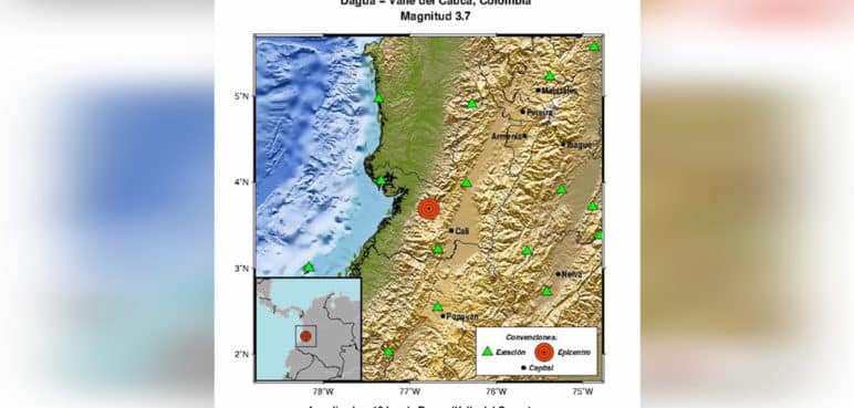¿Sintió algo? Reportan temblor de magnitud 3.7° en el Valle del Cauca