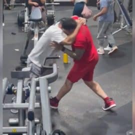 Video: Hombres se agarraron a golpes mientras hacían ejercicio en un gimnasio