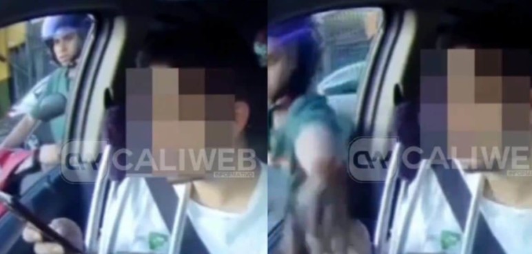 Video: ladrón motorizado le roba el celular a un hombre que iba en un carro