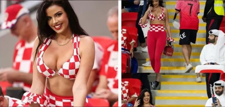 Video: Modelo croata que ha causado sensación en Qatar fue expulsada del estadio