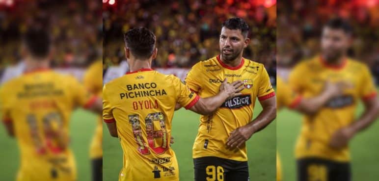 Kun Agüero jugó amistoso en Ecuador y al salir se hizo cargo del stream