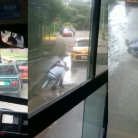 Video: Conductores paralizaron el tráfico al enfrentarse a puños y machete