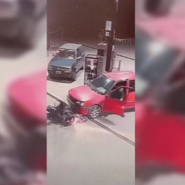 En video: Ciudadano arrolló a presunto ladrón que asaltaba a ciclista