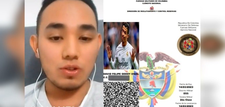 ¡De no creer! A joven le entregan su libreta militar con foto de Cristiano Ronaldo