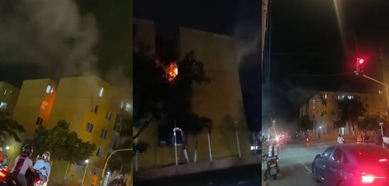 Fuerte incendio se registró en un apartamento en el nororiente de Cali