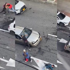 Video: Conductor y limpiavidrios se enfrentaron a golpes en la calle