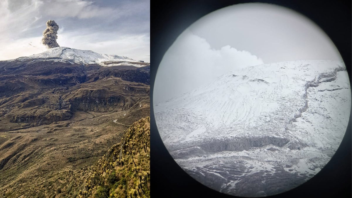 En video: Columna de ceniza del Volcán Nevado del Ruiz alcanza los 2 mil metros