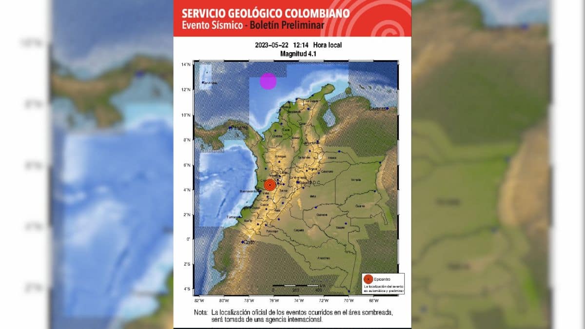 ¿Sintió algo? Fuerte temblor de magnitud 4,3 en el Valle del Cauca