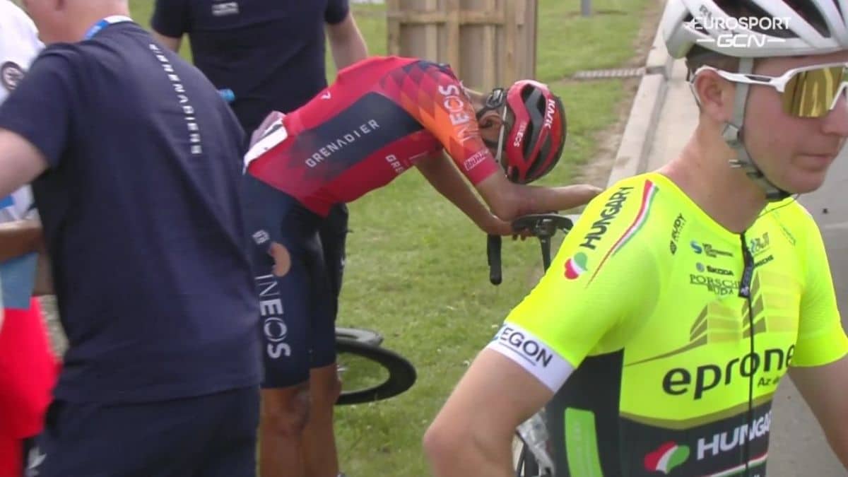 Video: Caída de Egan Bernal en la primera etapa del Tour de Hungría 2023