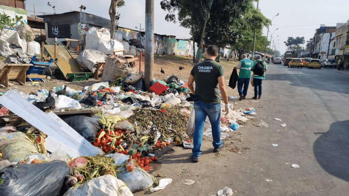 Se realizó una gran jornada de recolección de basuras en importante calle de Cali