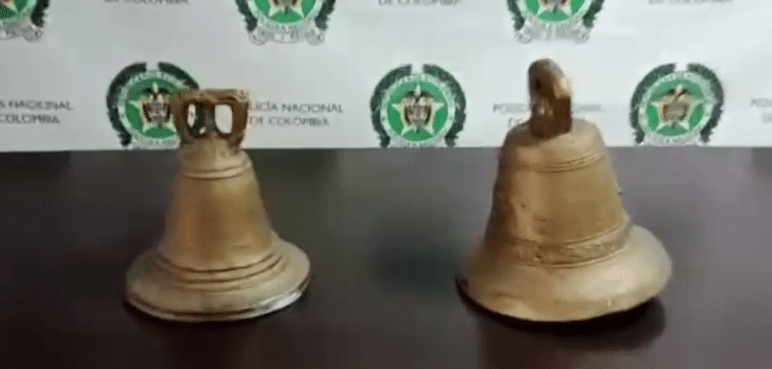 Policía recuperó las campanas de una iglesia en Cartago