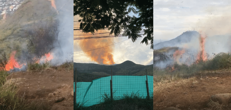 ¡Atención! Reportan gran incendio en el cerro de Las Tres Cruces
