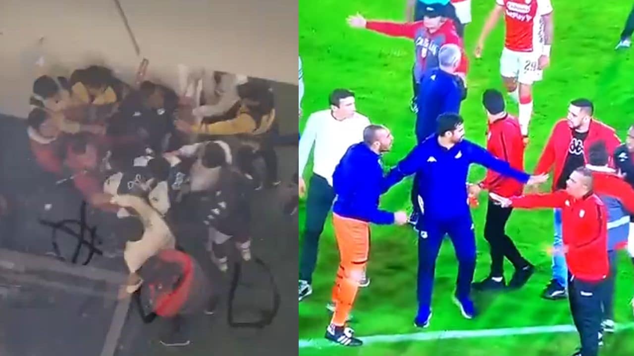 Video: En peleas y amenazas terminó partido entre Deportivo Cali y Santa Fe