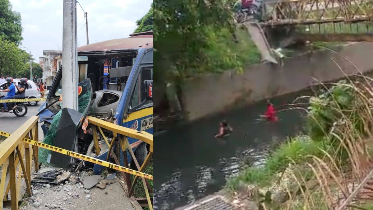 Video: Accidente en Alfonso López dejó dos personas en un canal de aguas lluvias