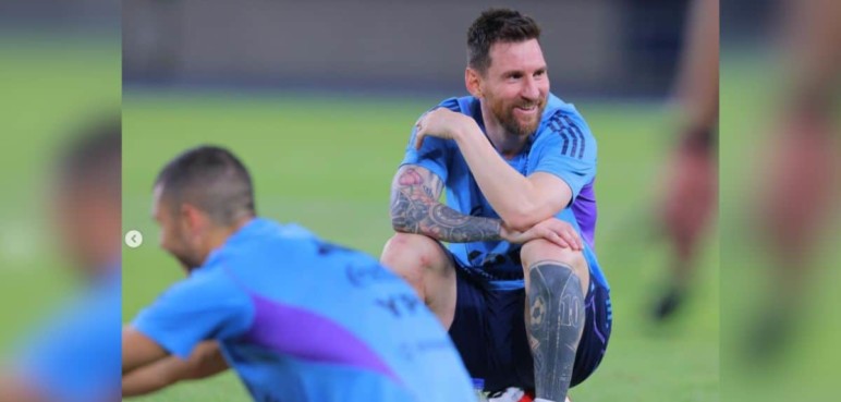 ¡Ya está listo! Lionel Messi llegó a la concentración de la Argentina