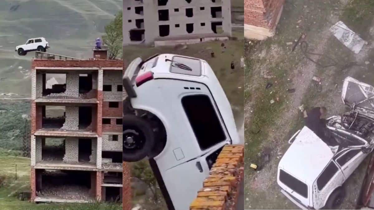 Un conductor sobrevivió luego de caer al vacío desde el cuarto piso de un edificio