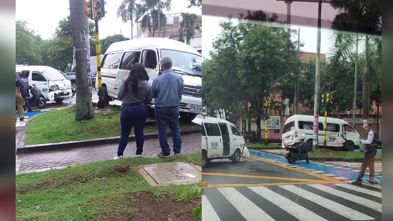 Dos busetas escolares se chocaron en el sur de Cali: Cinco niños resultaron heridos