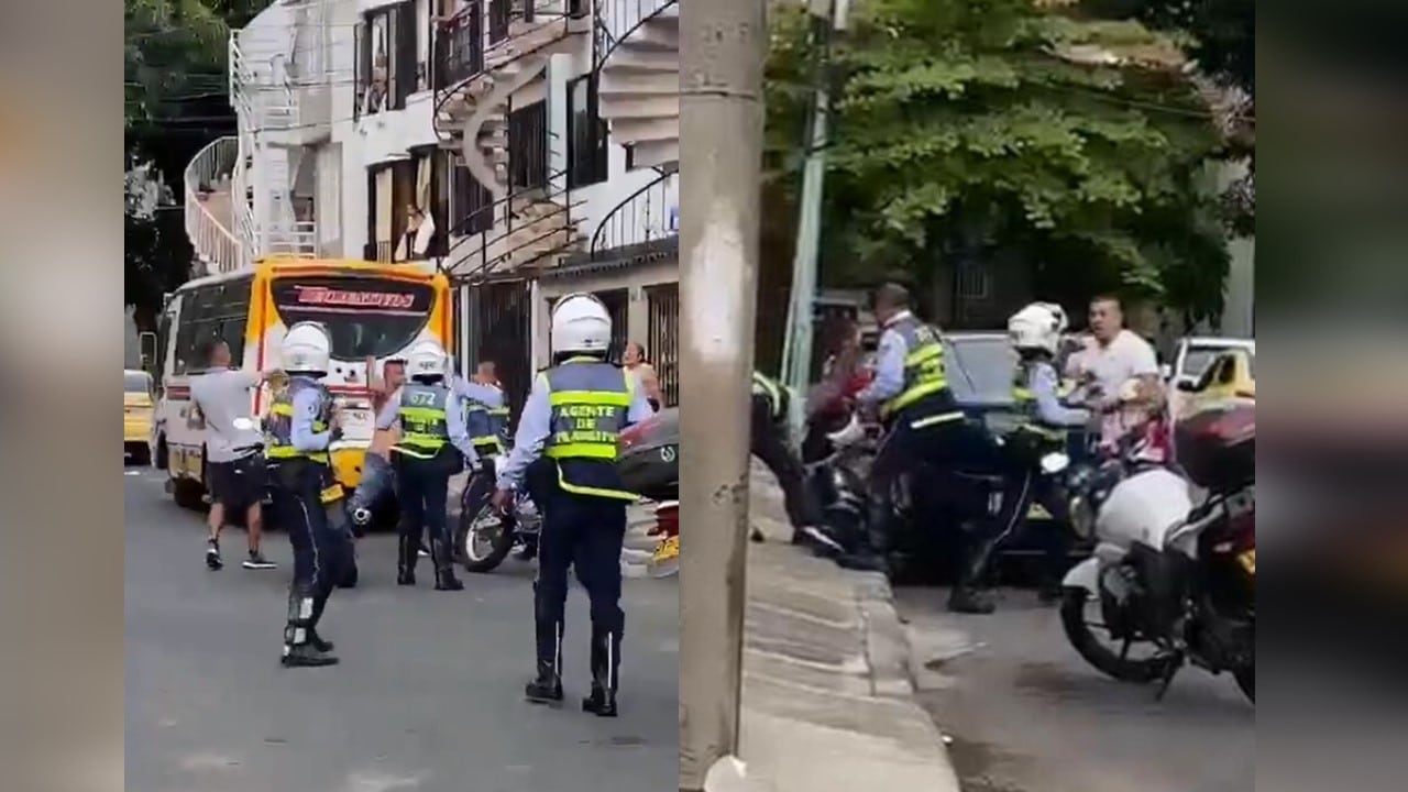 Video: Fuerte pelea se registró entre un conductor y varios agentes de tránsito