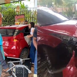 Video: ¡Se llevó hasta el pan del horno! Un vehículo se estrelló contra una panadería