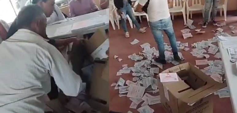 ¡En medio de elecciones! Ciudadanos dañaron puestos y mesas de votación