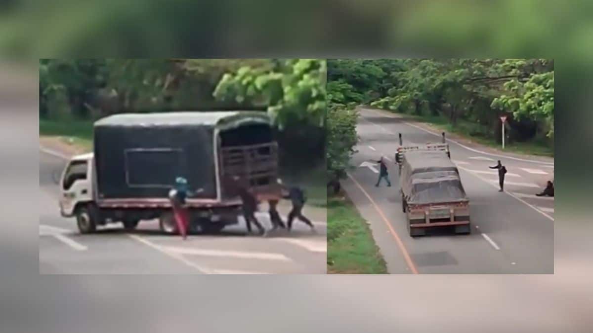Video: Personas paran tráfico para subirse de manera ilegal a camiones