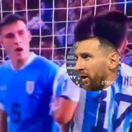 Video: El gesto obsceno de un jugador de Uruguay que enojó a Lionel Messi