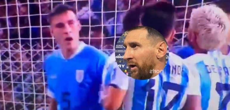 Video: El gesto obsceno de un jugador de Uruguay que enojó a Lionel Messi