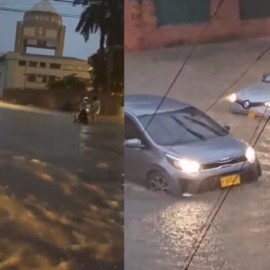 ¡Con el agua a las rodillas! Calles inundadas y barrios sin luz tras fuertes lluvias