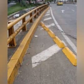 En video: Ciudadano denuncia obstáculo en bicicarril en el sur de Cali