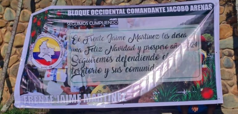 Alerta por nueva pancarta de las disidencias de las Farc en Jamundí
