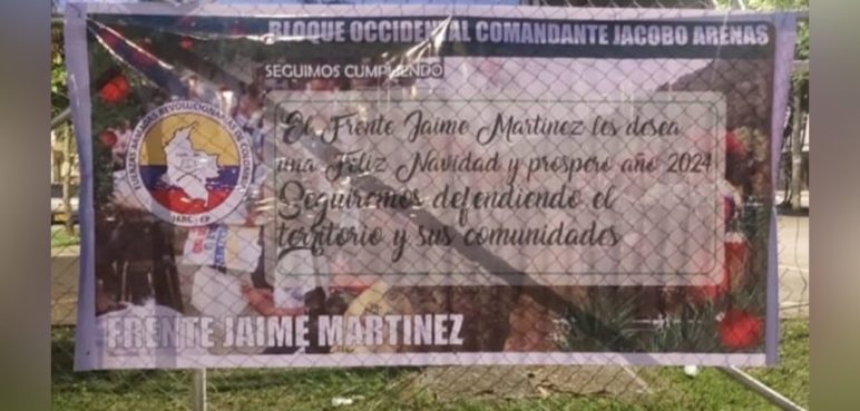 Con "mensajes de Navidad": Aparecen pancartas de disidencias de las Farc en Jamundí