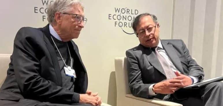 Petro se reunió con Bill Gates en Davos, ¿Qué temas abordaron?