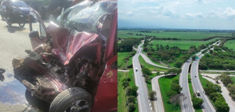 Aparatoso accidente en la vía Palmira-Candelaria dejó dos personas fallecidas
