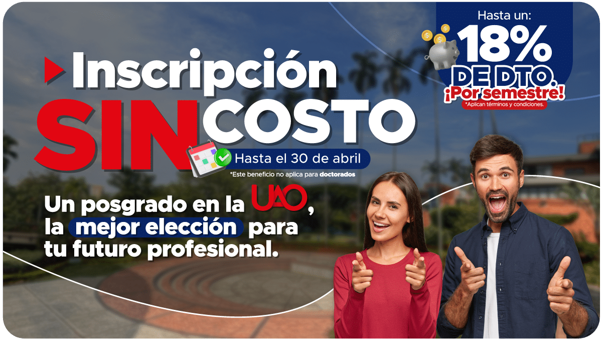 Ya están abiertas las inscripciones sin costo para postgrados en la UAO