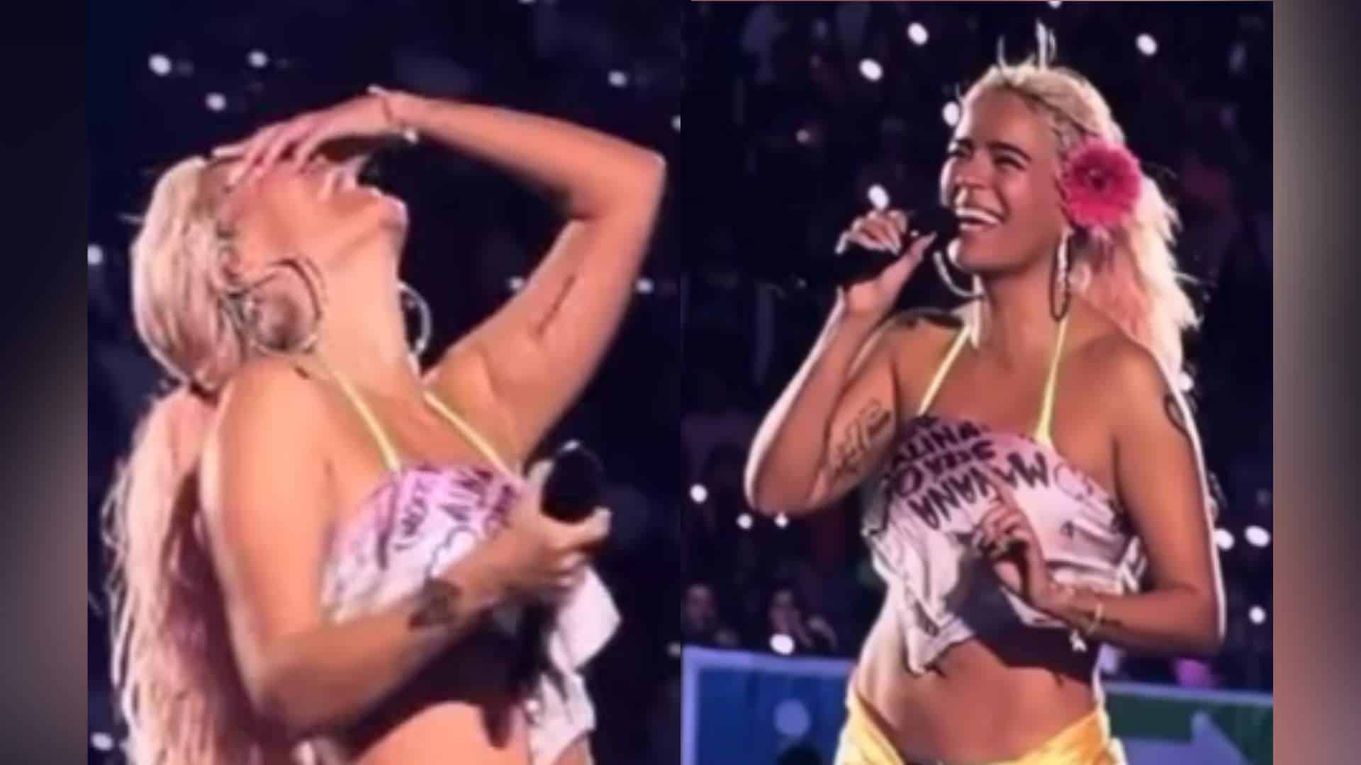 Video: Karol G olvidó la letra de una canción en un concierto en México
