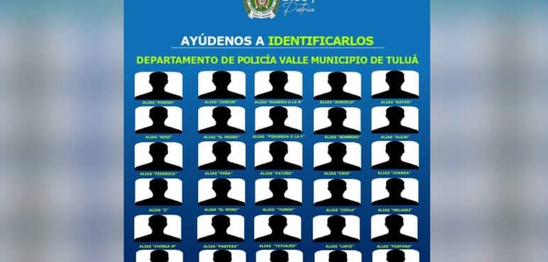 Atención: La Policía Nacional reveló la lista de los criminales más buscados en Tuluá