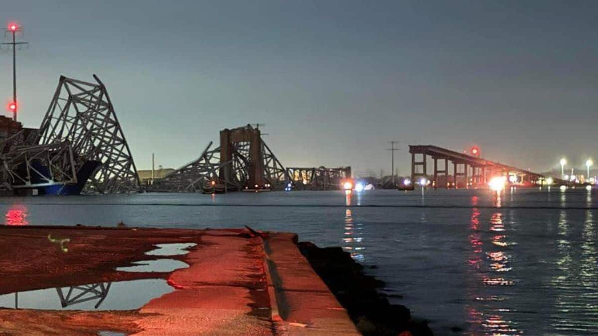 Video: Puente en Baltimore (EE.UU.) colapsó tras el impacto de un buque carguero