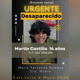 Servicio Social: Martín Castillo, de 14 años, se encuentra desaparecido