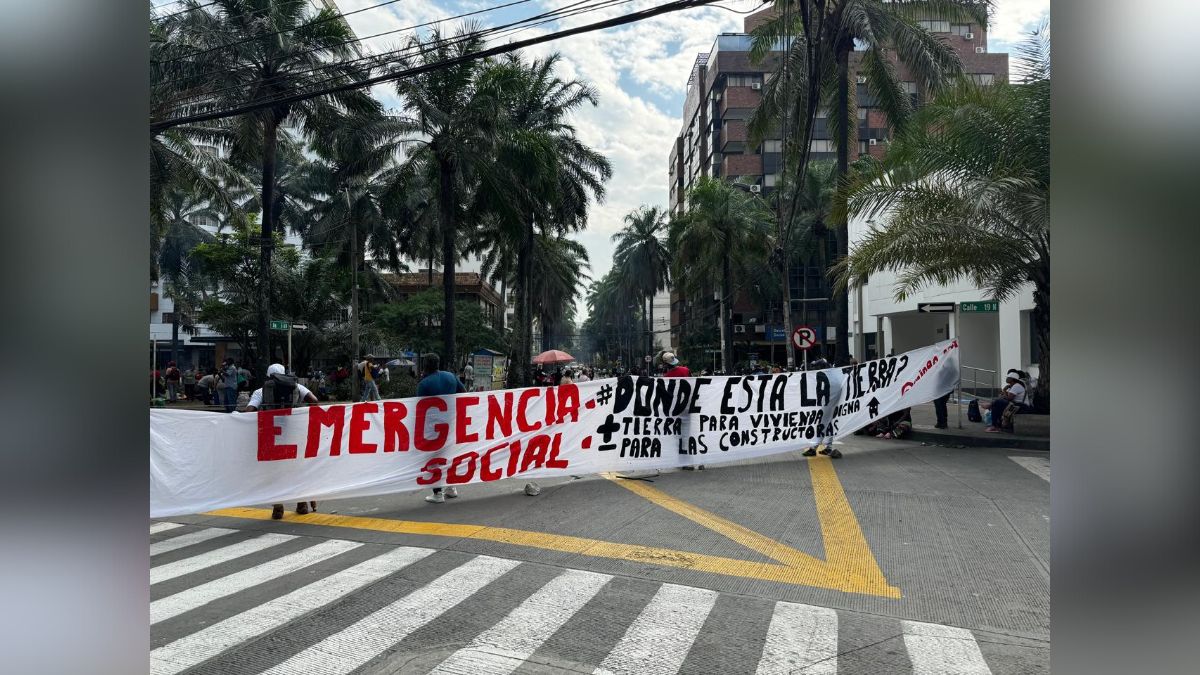 Protesta del colectivo ‘Minga sin techo’ en Cali: Piden ayuda para obtener programa de vivienda