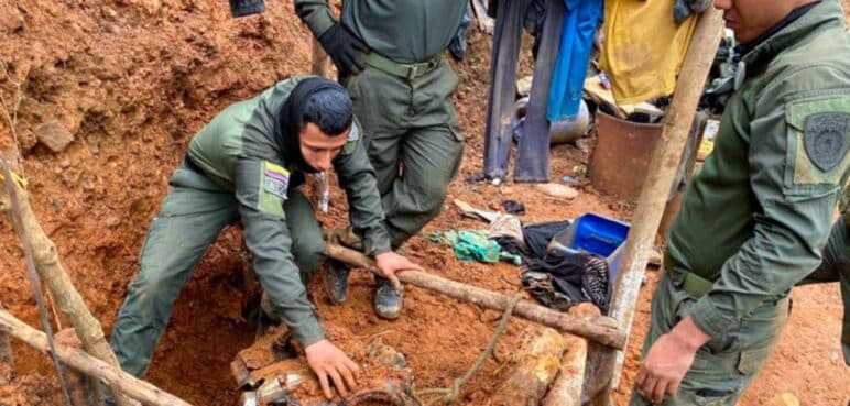 Tres minas ilegales en los Farallones de Cali fueron intervenidas por las autoridades