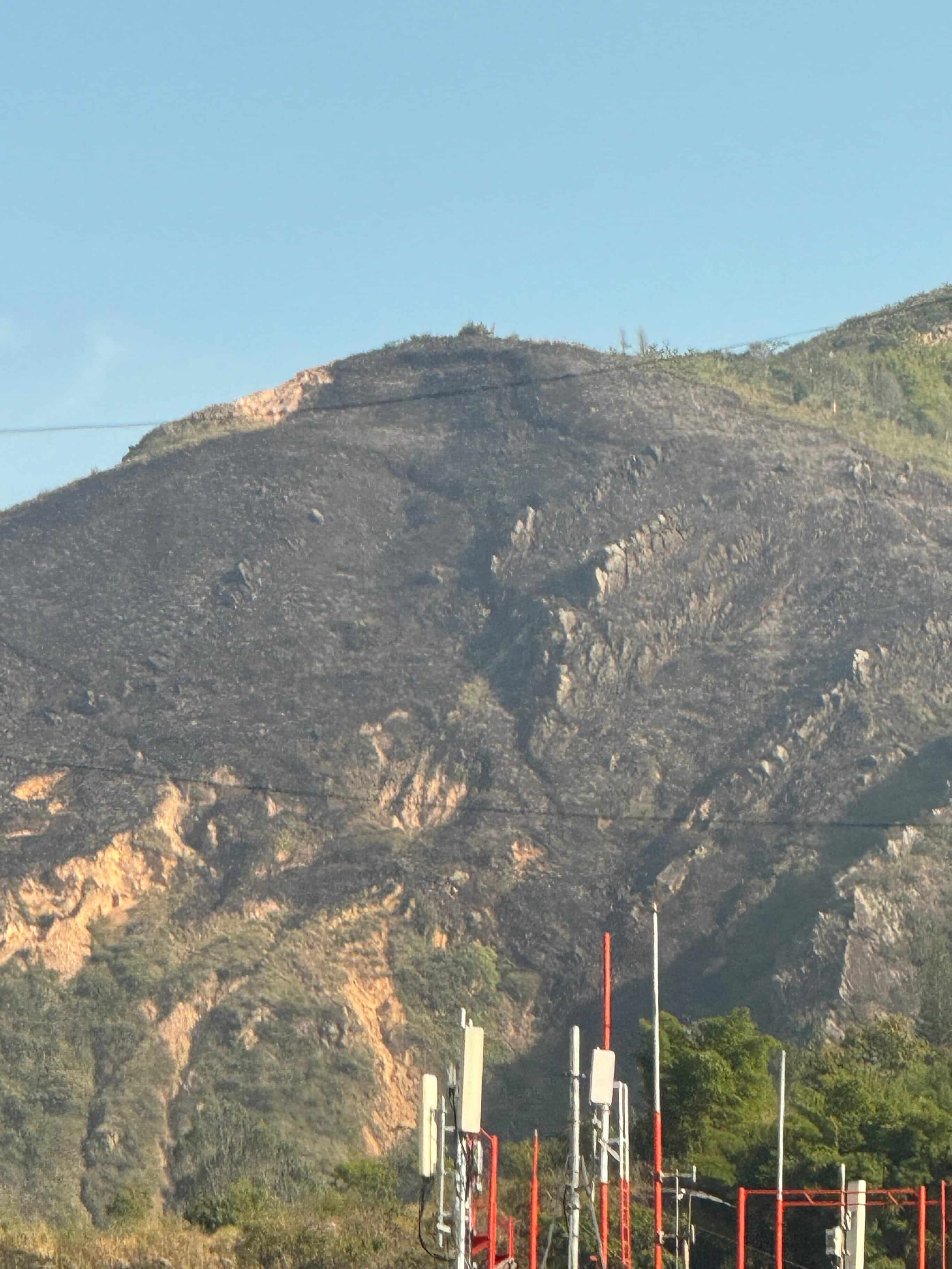 Así quedó el Cerro de Las Tres Cruces tras incendio forestal