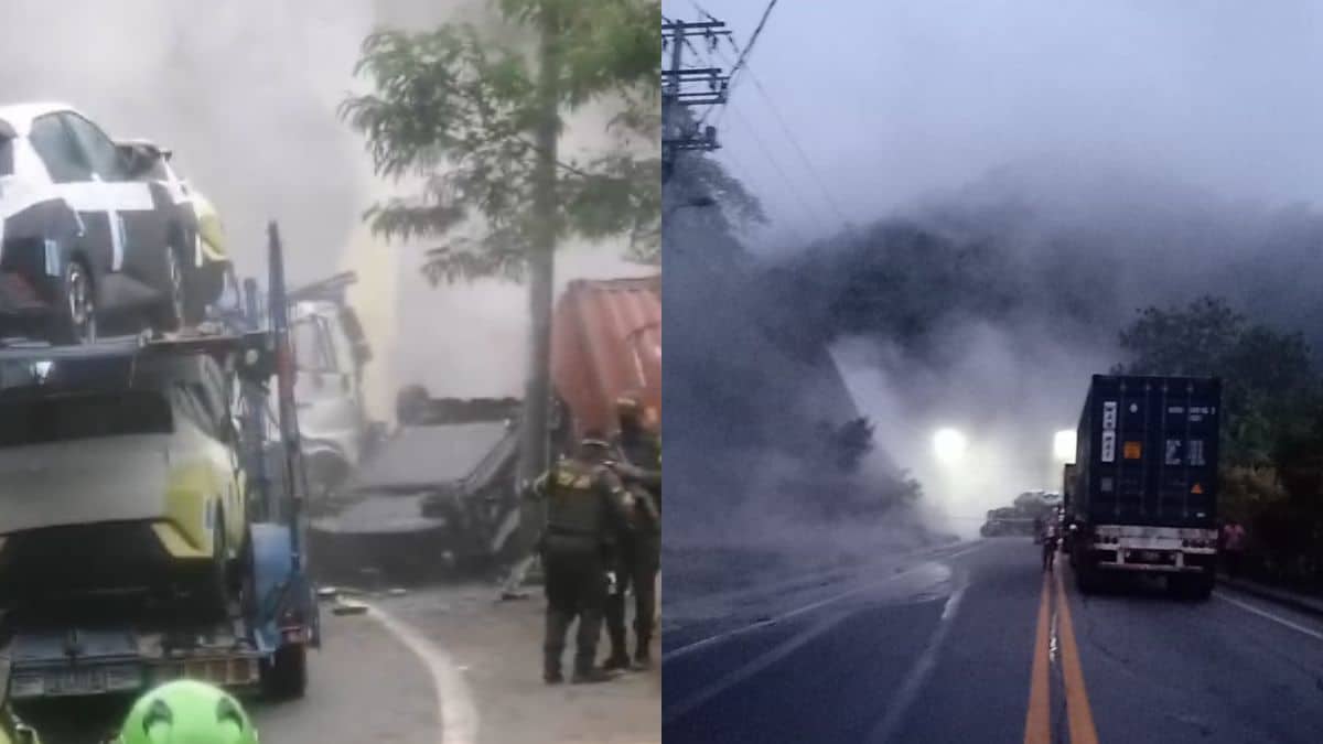 Emergencia tras accidente en la vía Buga - Buenaventura; se produjo derrame de químico