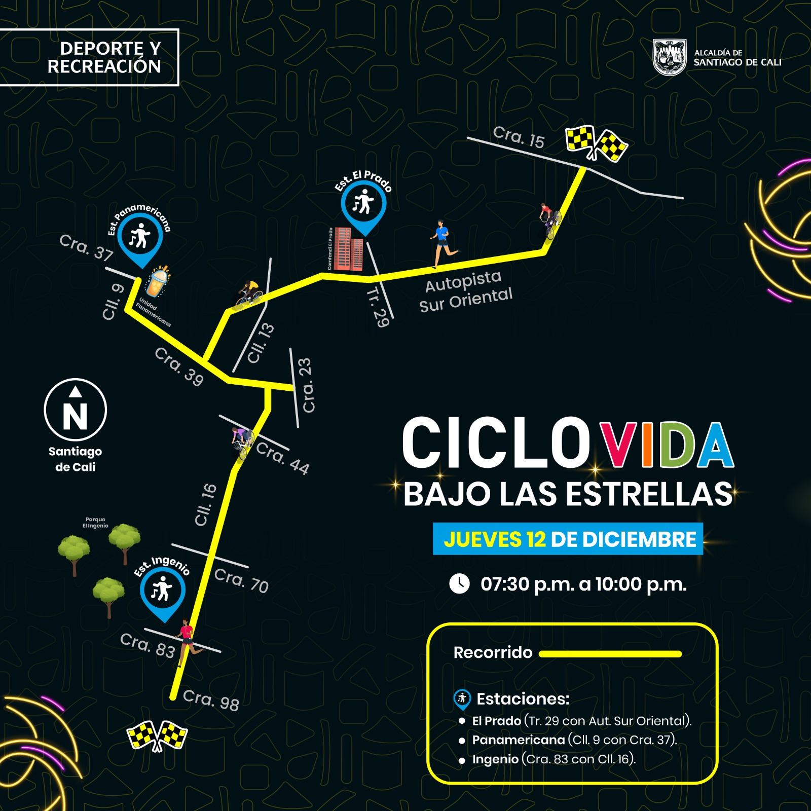 Ciclovía nocturna Cali